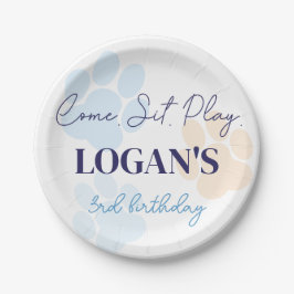 Hund Blått Orange Skriv ut Födelsedagsfest på valf