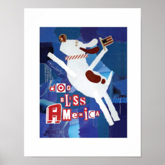 Hund Bless America-utskrift Poster