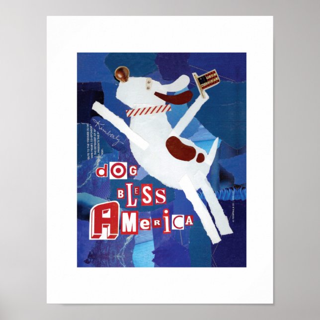 Hund Bless America-utskrift Poster (Framsidan)