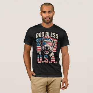 Hund Bless the USA T-shirt