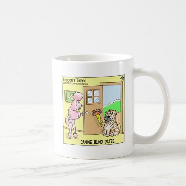 Hund Blind Data - Rolig hund Tecknader - gåvor och Kaffemugg (Höger)