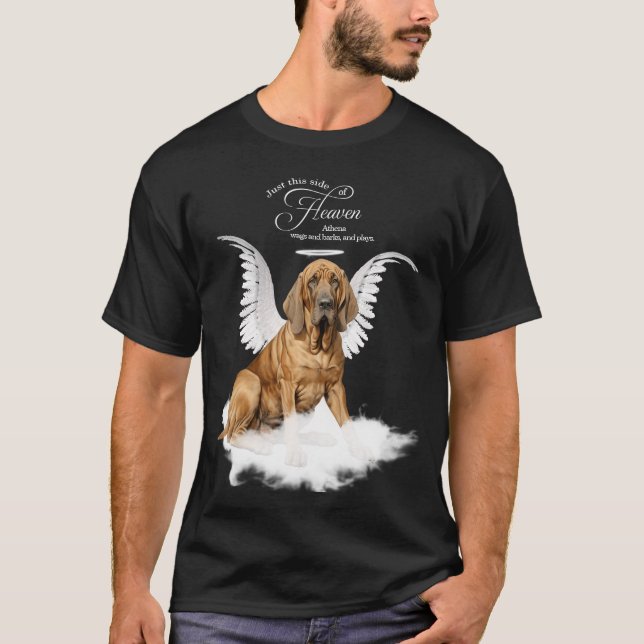 Hund Bloodhound för personlig Pet Memorial T Shirt (Framsida)
