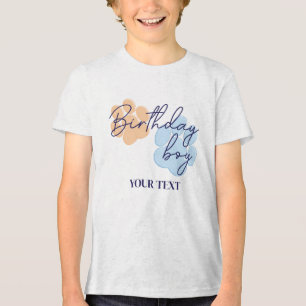 Hund Blue Orange Paw Skriv ut Birthday Boy Party T Shirt