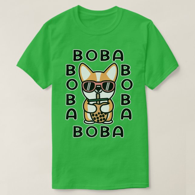 Hund Boba Tea Bubble Tea Anime Kawaii Premium  T Shirt (Design framsida)