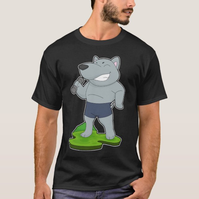 Hund BodyBuilder Dumbbell Bodybuilding T Shirt (Framsida)