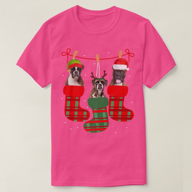 Hund Boer jul Socks Funny Julafton Pajama Pet Valp T Shirt (Design framsida)