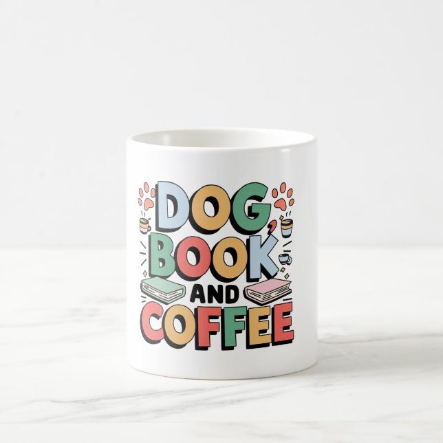 Hund, Bok och kaffe Kaffemugg (Center)