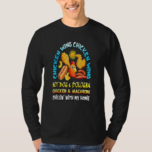 Hund Bologna M. Vinge Chicken Vinge Hett T Shirt (Framsida)