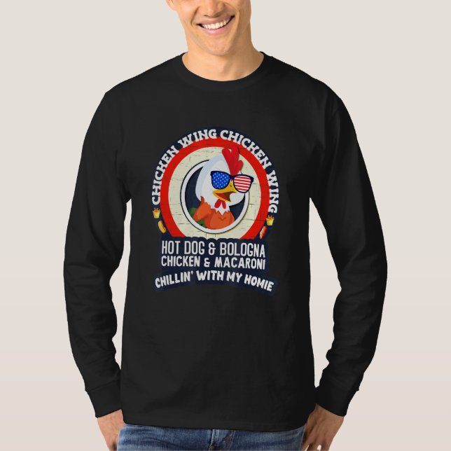Hund Bologna M. Vinge Chicken Vinge Hett T Shirt (Framsida)