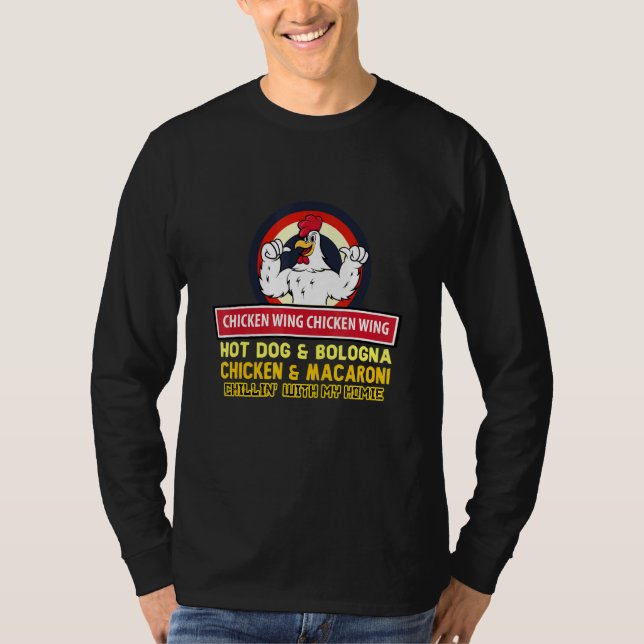 Hund Bologna M. Vinge Chicken Vinge Hett T Shirt (Framsida)