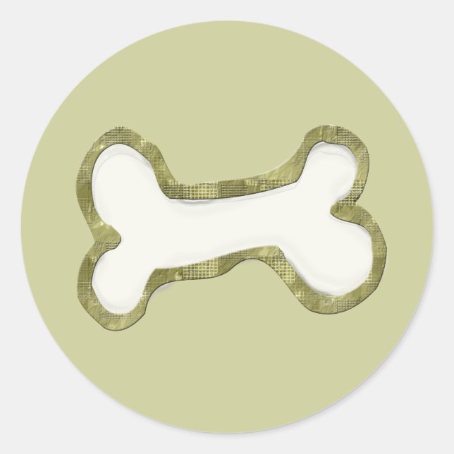 Hund Bone Art Gifts Runt Klistermärke (Framsida)