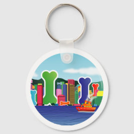 Hund Bone City Nyckelring