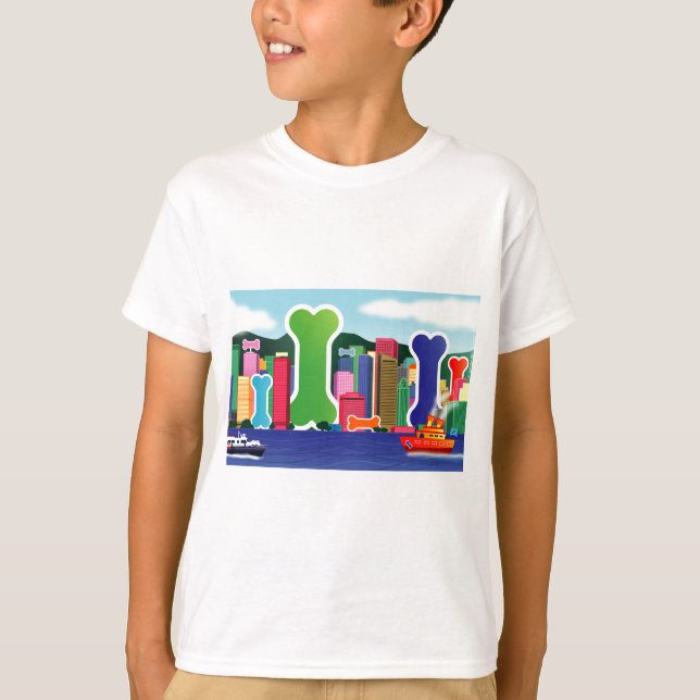 Hund Bone City T-shirt (Framsida)