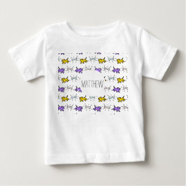 Hund Bone Graffiti Stil Namn Välj Färg Baby Tee