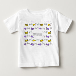 Hund Bone Graffiti Stil Namn Välj Färg Baby Tee