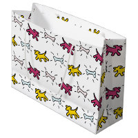 Hund Bone Graffiti Stil Välj Färg L Gift Bag 2