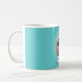 Hund Bone och Blue Polka Dot Pet Photo Ram Kaffemugg