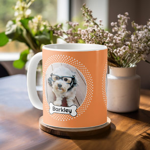Hund Bone och Polka Dot Pet Photo Ram Kaffemugg