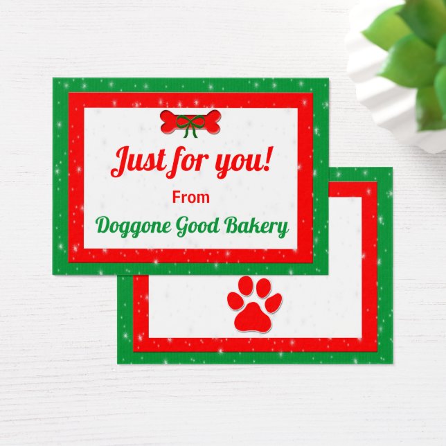 Hund Bone-Personligens julklapp Visitkort (Skivbord)