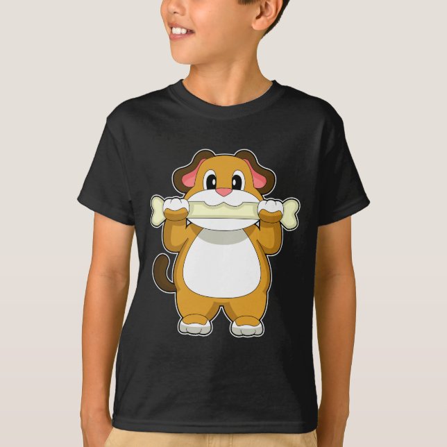 Hund Bone T Shirt (Framsida)