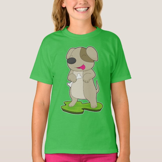 Hund Bone T Shirt (Framsida)