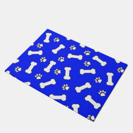 Hund Bones and Tass avtryck Blue and White Mönster