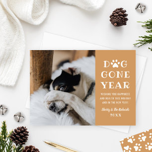 Hund Borta år - nyttigt Cognac Pet-foto Julkort