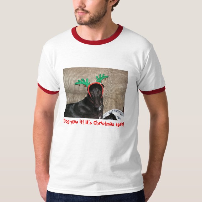Hund-borta jul t shirt (Framsida)