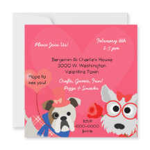 Hund-borta Roligt Valentines day-partiinbjudan