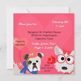 Hund-borta Roligt Valentines day-partiinbjudan Inbjudningar