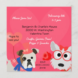 Hund-borta Roligt Valentines day-partiinbjudan Inbjudningar