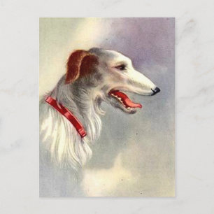 Hund Borzoi för vintage Art Design Vykort