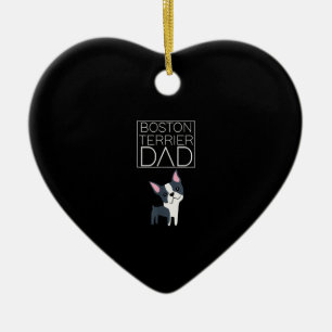 Hund Boston Terrier Pappa Manar I Kärlek Cute Funn Julgransprydnad Keramik