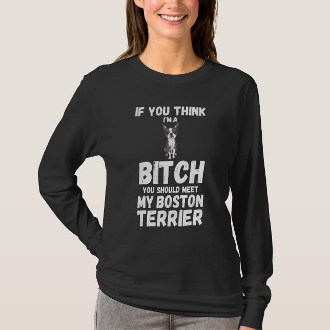Hund Boston Terrier T Shirt (Framsida)
