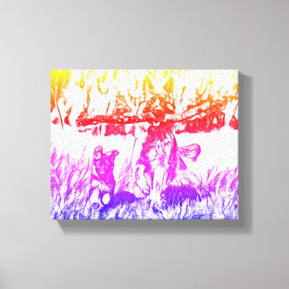 hund "Boundless Joy: Mumu in Action" Canvastryck