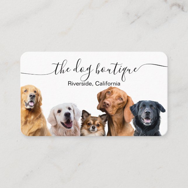 Hund Boutique-Affärskortet Visitkort (Framsida)