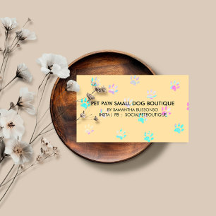 Hund Boutique Husdjur Grooming Design gul Visitkort
