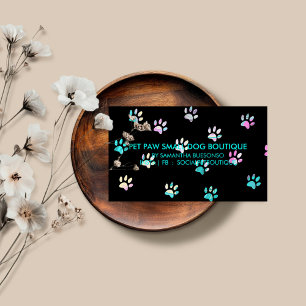 Hund Boutique Husdjur Grooming Design Svart Visitkort
