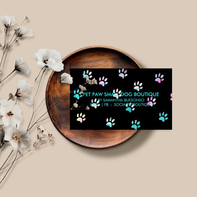 Hund Boutique Husdjur Grooming Design Svart Visitkort (Skapare uppladdad)