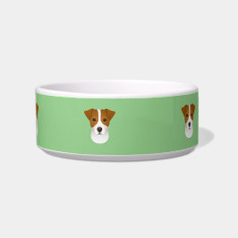 Hund Bowl Ceramic Jack Russell Terrier Grönt