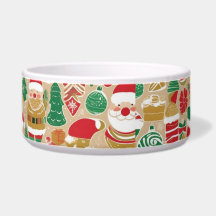 Hund Bowl, lekfull Helgdag - Hand-Drawn Santa