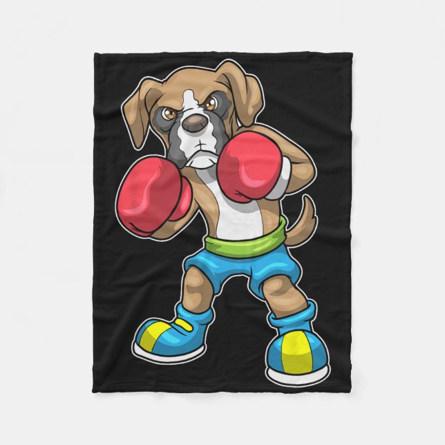 Hund Boxer Boxing Handskar Boxing För manar Women  Fleecefilt (Framsidan)