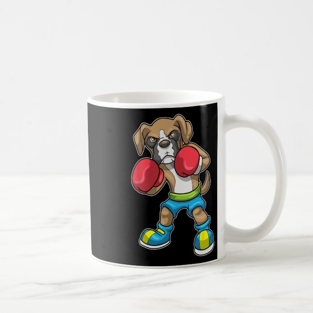 Hund Boxer Boxing Handskar Boxing För manar Women  Kaffemugg (Höger)