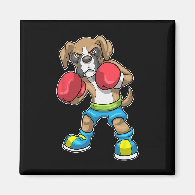 Hund Boxer Boxing Handskar Boxing För manar Women  Magnet (Framsidan)