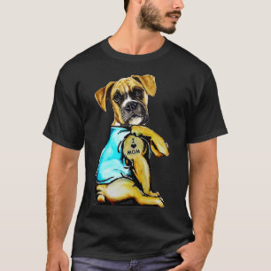 Hund Boxer Hund Tattoo I Kärlek Mamma Mors dag Äls T Shirt