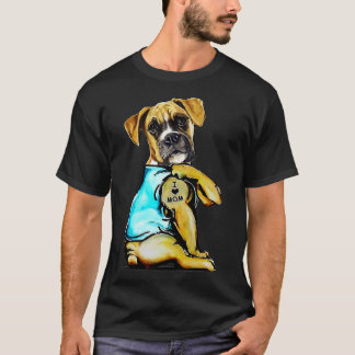 Hund Boxer Hund Tattoo I Kärlek Mamma Mors dag Äls T Shirt
