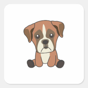 Hund Boxer Puppy Sweet Hundar För barn Hund Friend Fyrkantigt Klistermärke