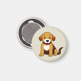 Hund Braun, sitzend -  Magnet