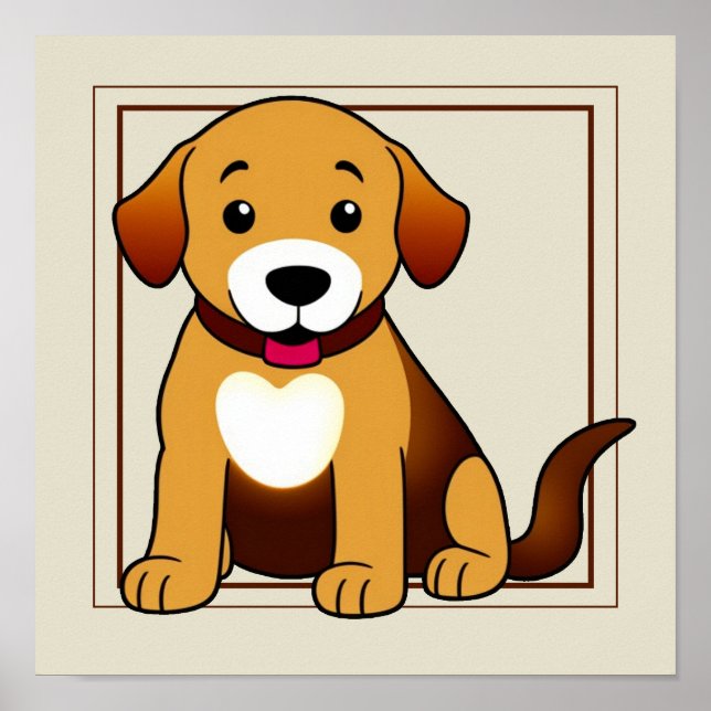 Hund Braun, sitzend -  Poster (Framsidan)