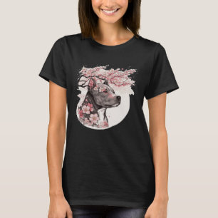 Hund Bree i Blommarna Cherry Bull Bull Bull Bull T Shirt